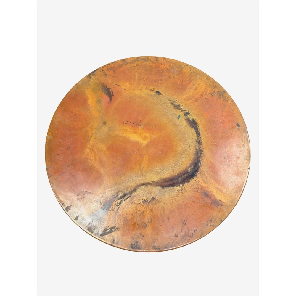 Artisan Flame Copper Round Wall Art Table Top 17 Inch MCM
